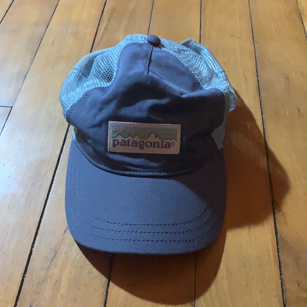 Patagonia snap back, blue trucker hat